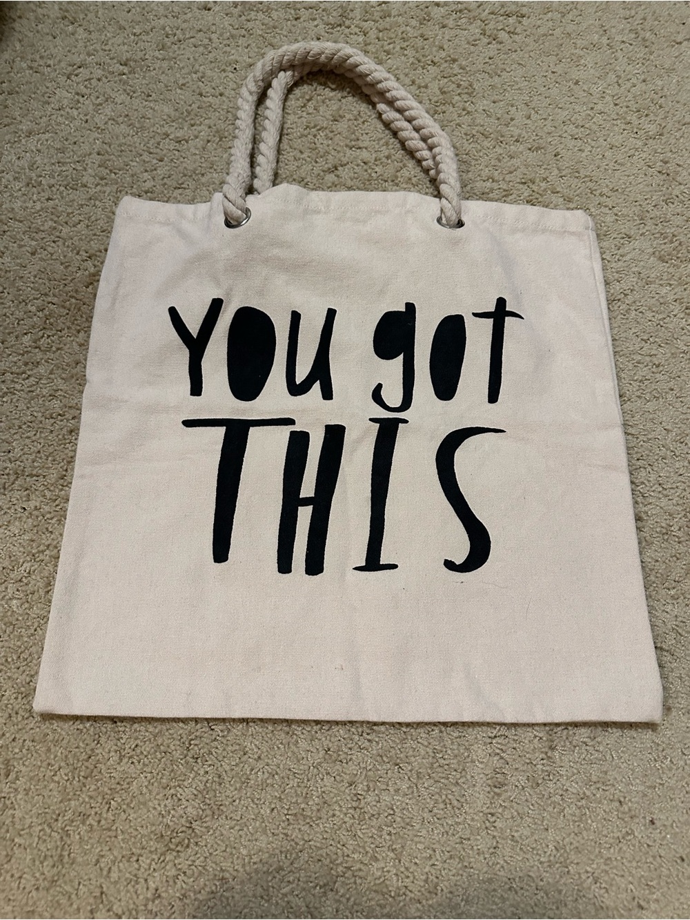 Canvas Tote Bag - You Got This - Cream with Black Print